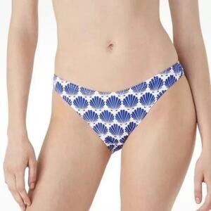 Kate Spade New York Blue White Seashell Print Hipster Bikini Bottom S7B422S